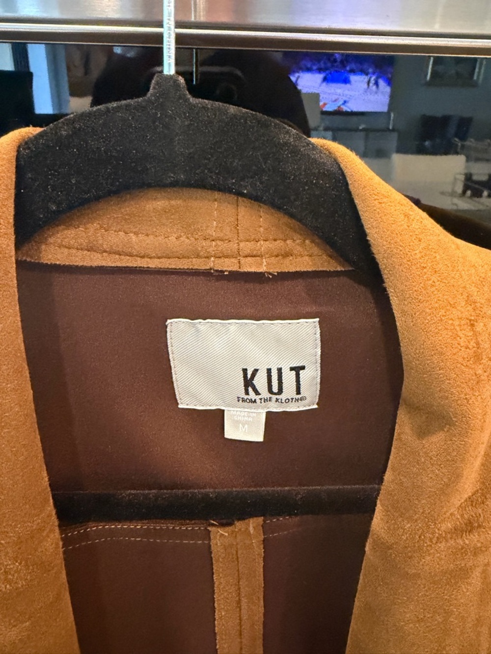 Kut from the Kloth Suede Draped Blazer Jacket in Camel - Picture 2 of 4
